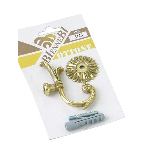 BAROQUE HOOK WITH WASHER FOR CURTAINS PACKAGED