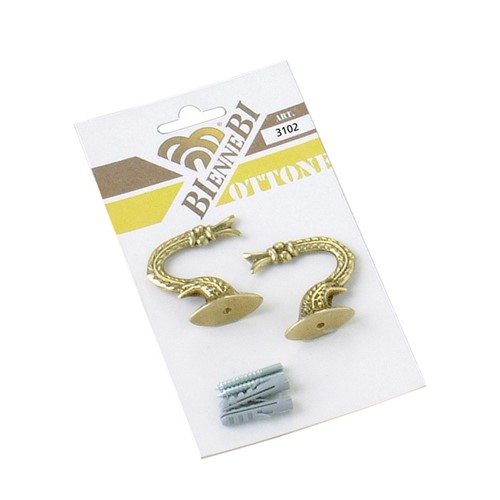 LARGE BAROQUE SCREW HOOK FOR CURTAINS PACKAGED